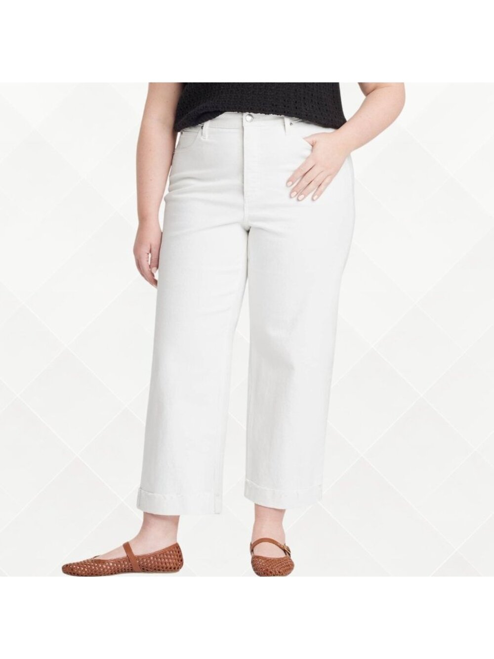 Universal Thread Straight Ankle Jeans • Size 14 Long • NWT • White • WPT-100113